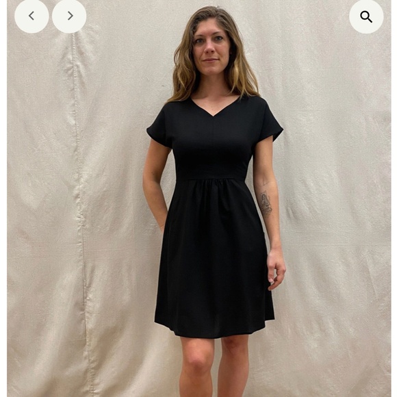 Field Day Dolman Dress Black Linen - Picture 1 of 9